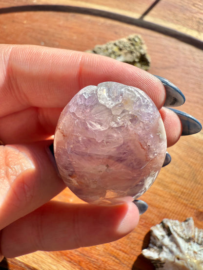 AMETHYST + FLOWER AGATE SMALL PALM STONE