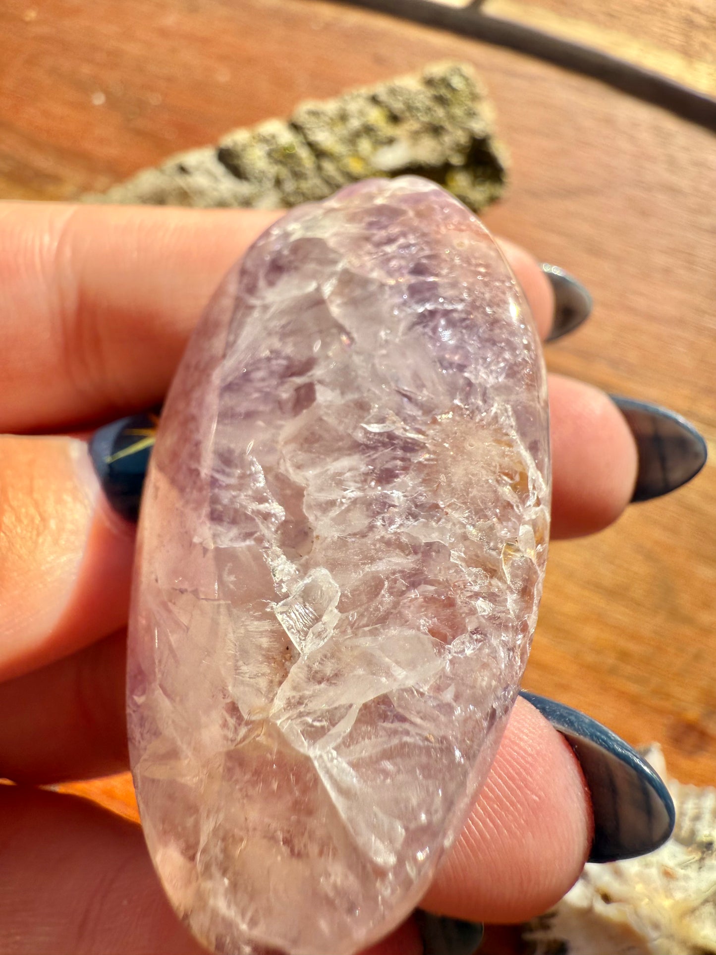 AMETHYST + FLOWER AGATE SMALL PALM STONE