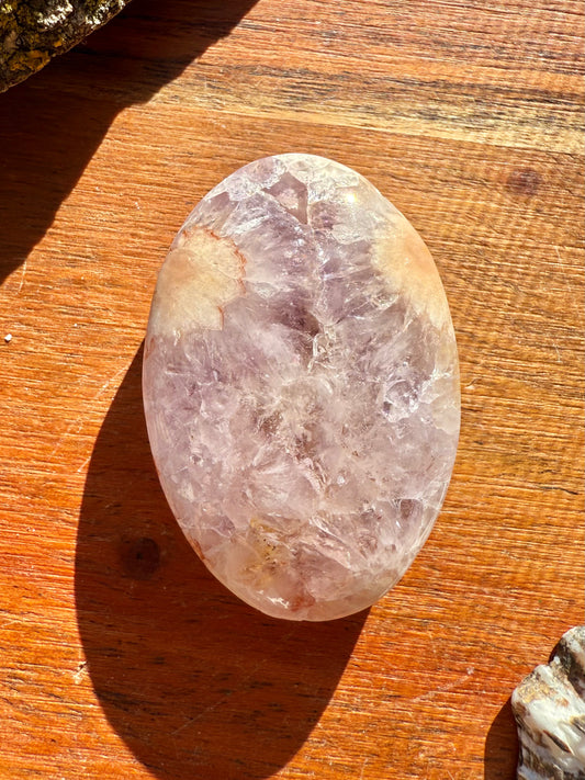AMETHYST + FLOWER AGATE SMALL PALM STONE