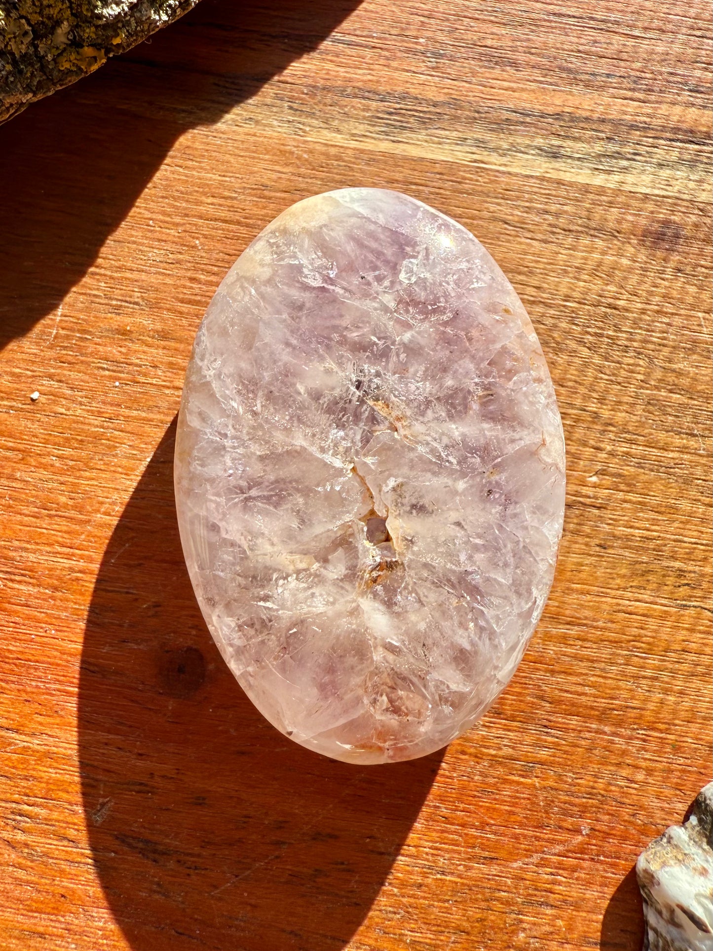 AMETHYST + FLOWER AGATE SMALL PALM STONE