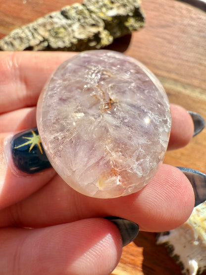 AMETHYST + FLOWER AGATE SMALL PALM STONE