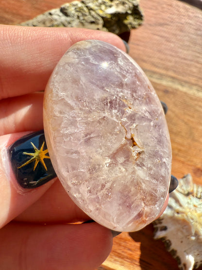 AMETHYST + FLOWER AGATE SMALL PALM STONE