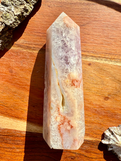 AMETHYST + FLOWER AGATE TOWER