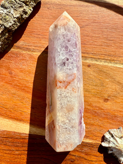 AMETHYST + FLOWER AGATE TOWER