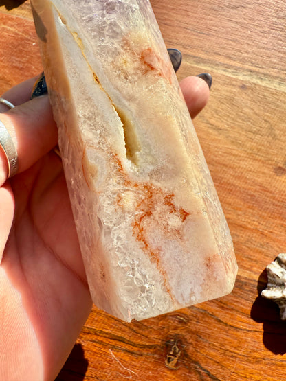 AMETHYST + FLOWER AGATE TOWER