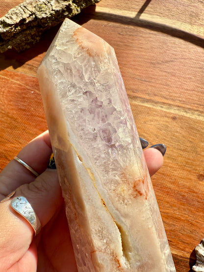 AMETHYST + FLOWER AGATE TOWER