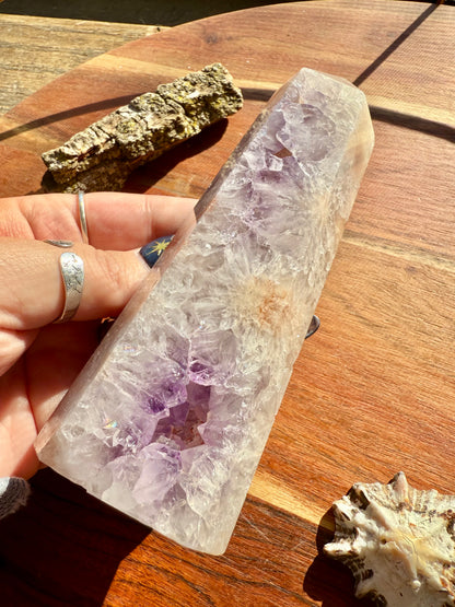 AMETHYST + FLOWER AGATE TOWER