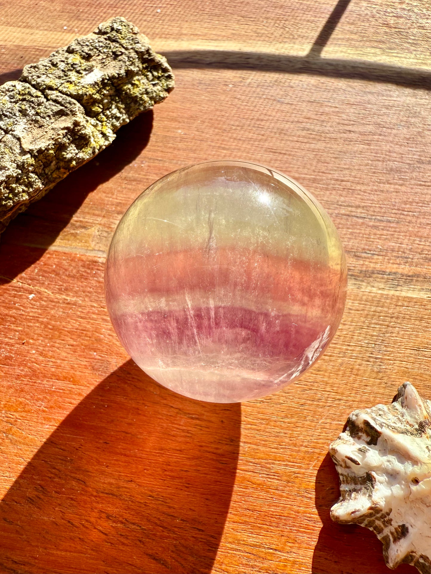BANDED CANDY FLUORITE SPHERE