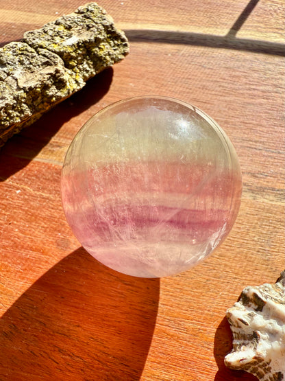 BANDED CANDY FLUORITE SPHERE