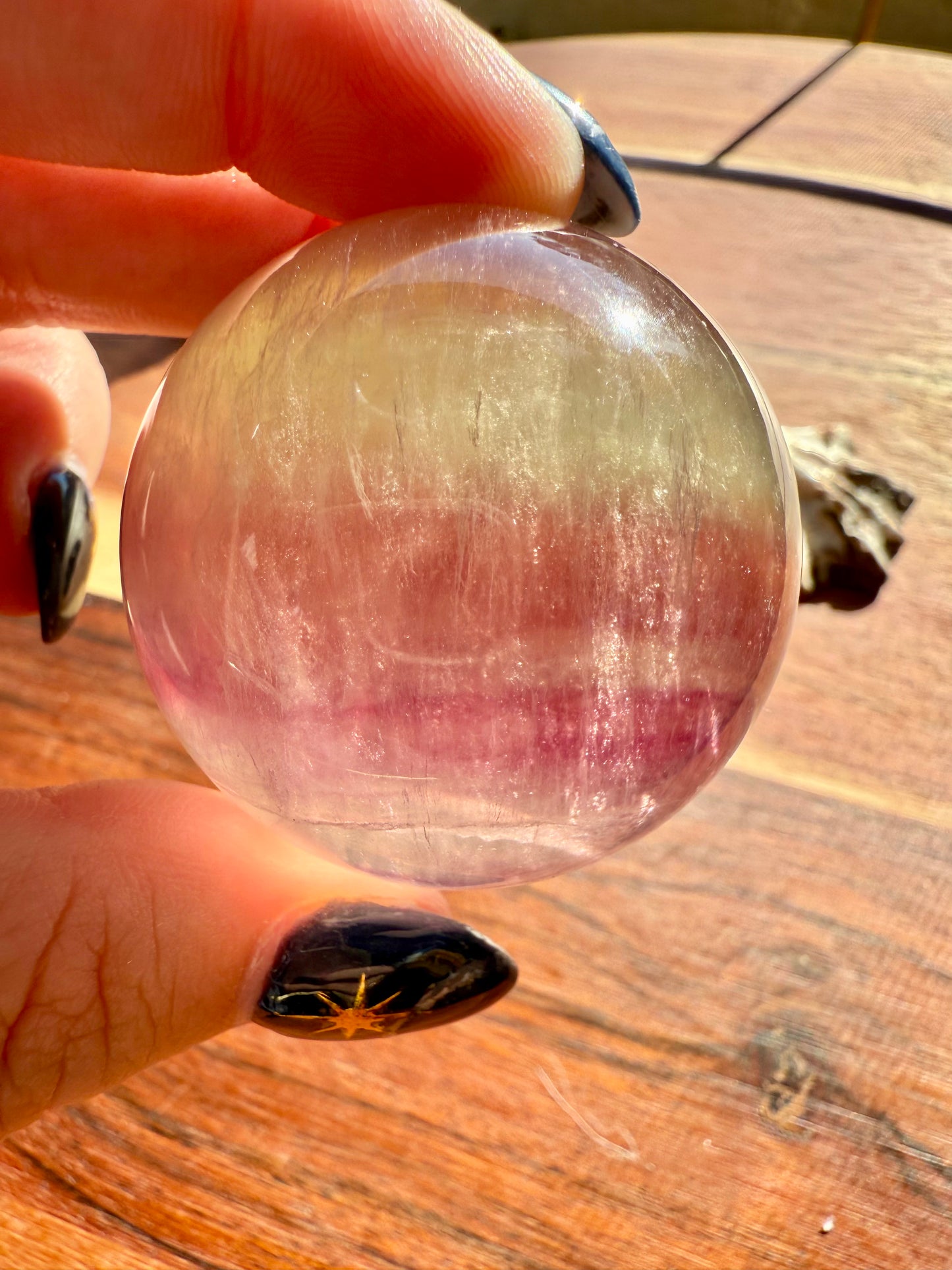 BANDED CANDY FLUORITE SPHERE