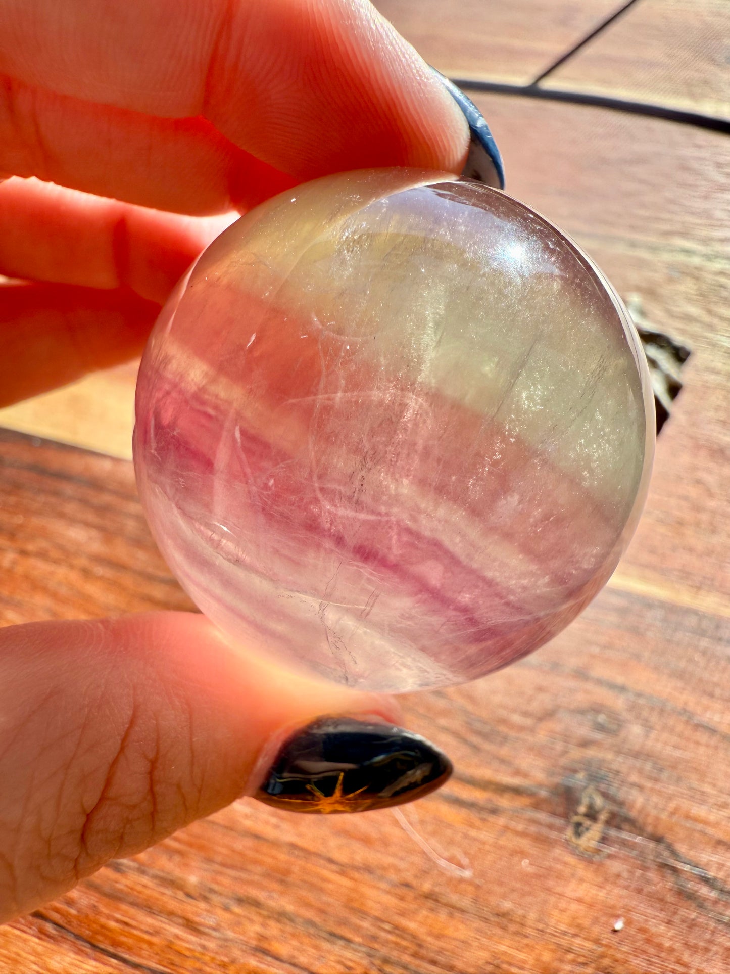 BANDED CANDY FLUORITE SPHERE