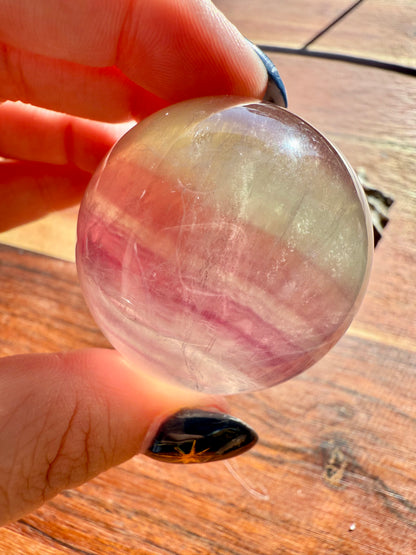 BANDED CANDY FLUORITE SPHERE