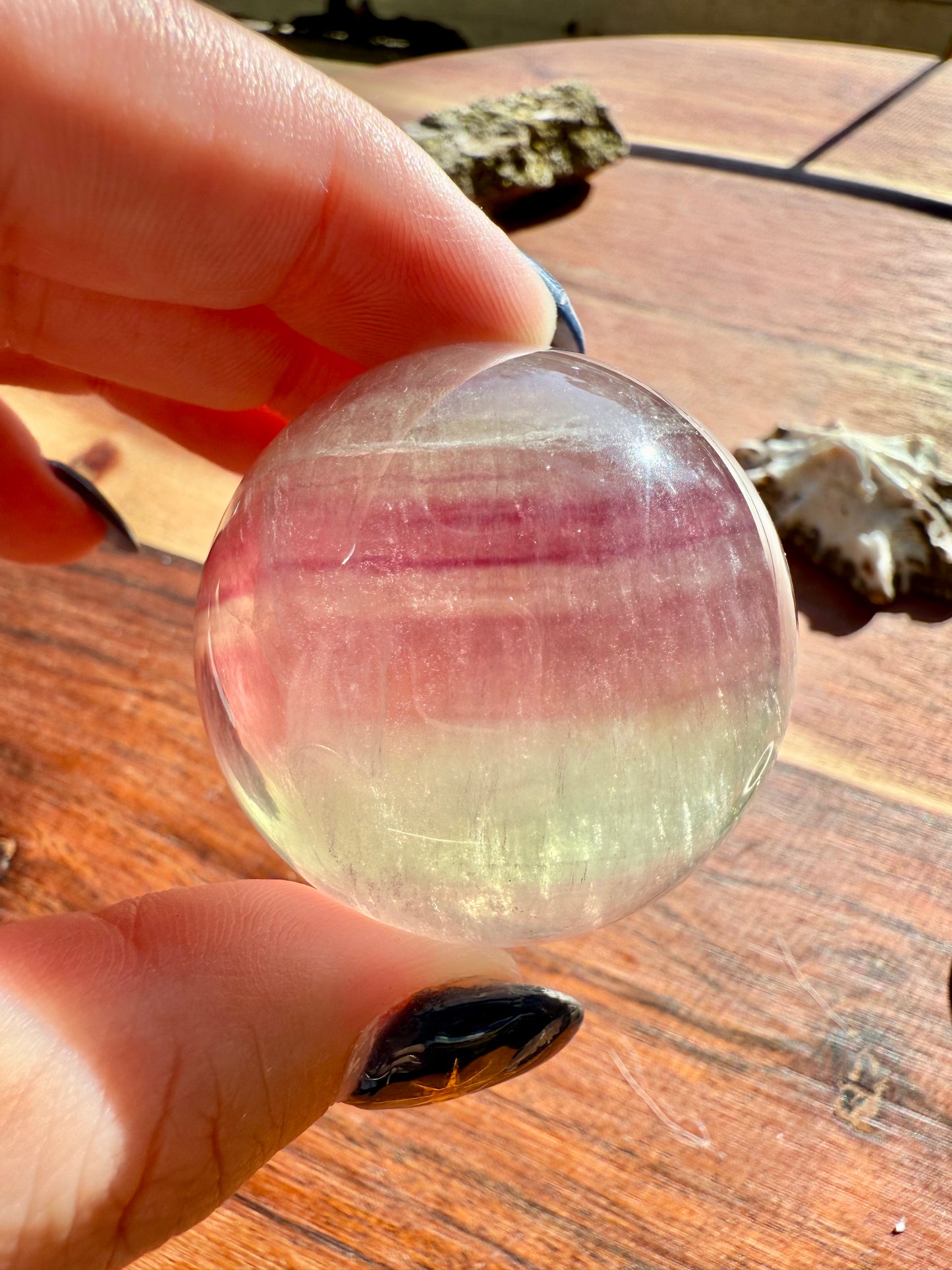 BANDED CANDY FLUORITE SPHERE
