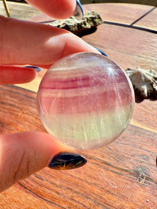 BANDED CANDY FLUORITE SPHERE