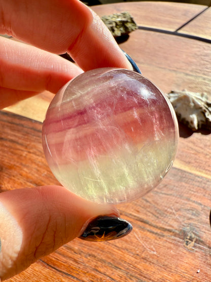 BANDED CANDY FLUORITE SPHERE