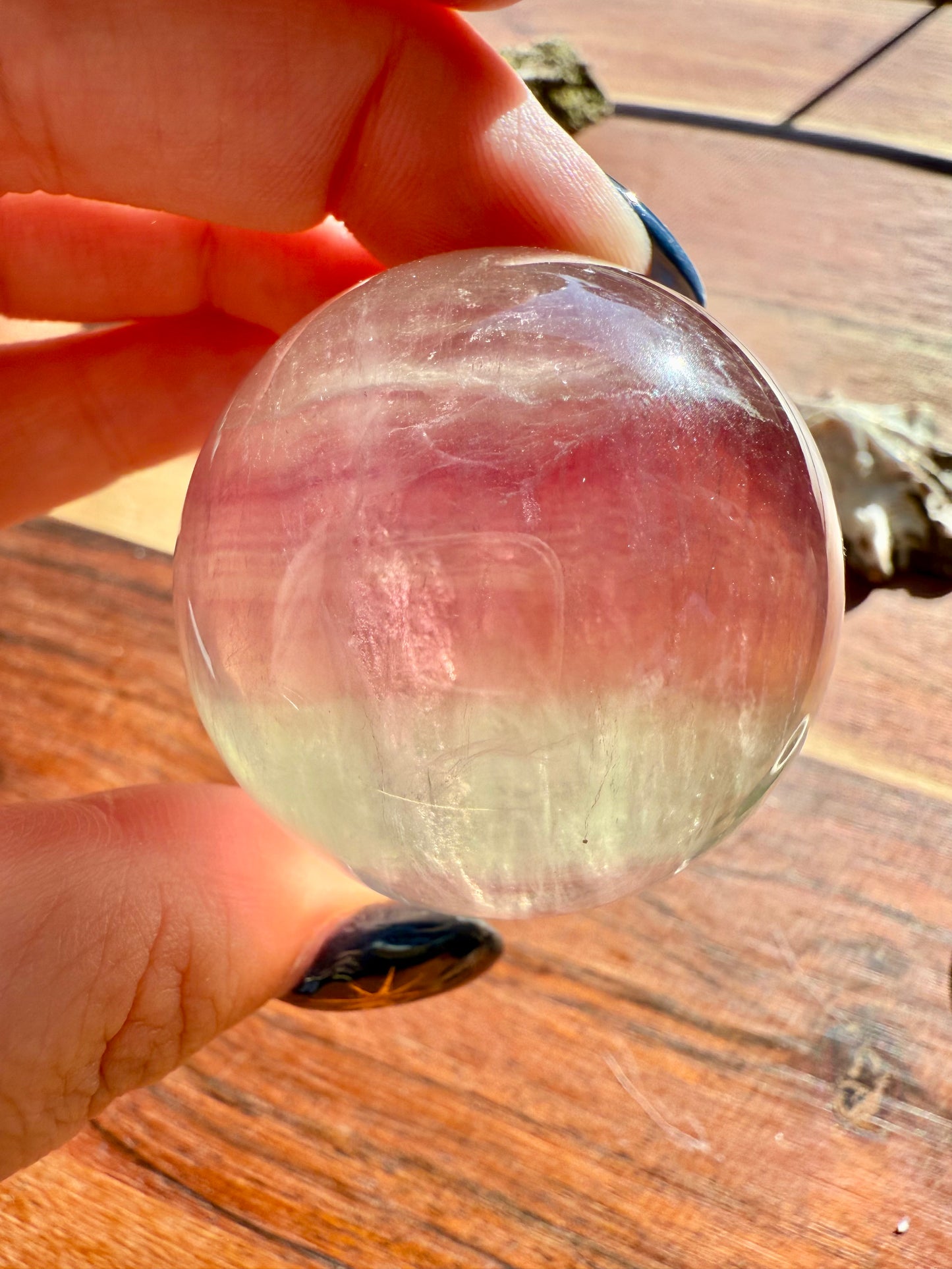 BANDED CANDY FLUORITE SPHERE