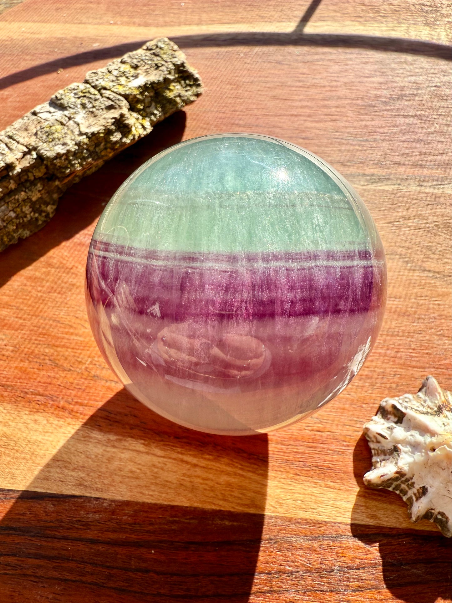 BANDED CANDY FLUORITE SPHERE