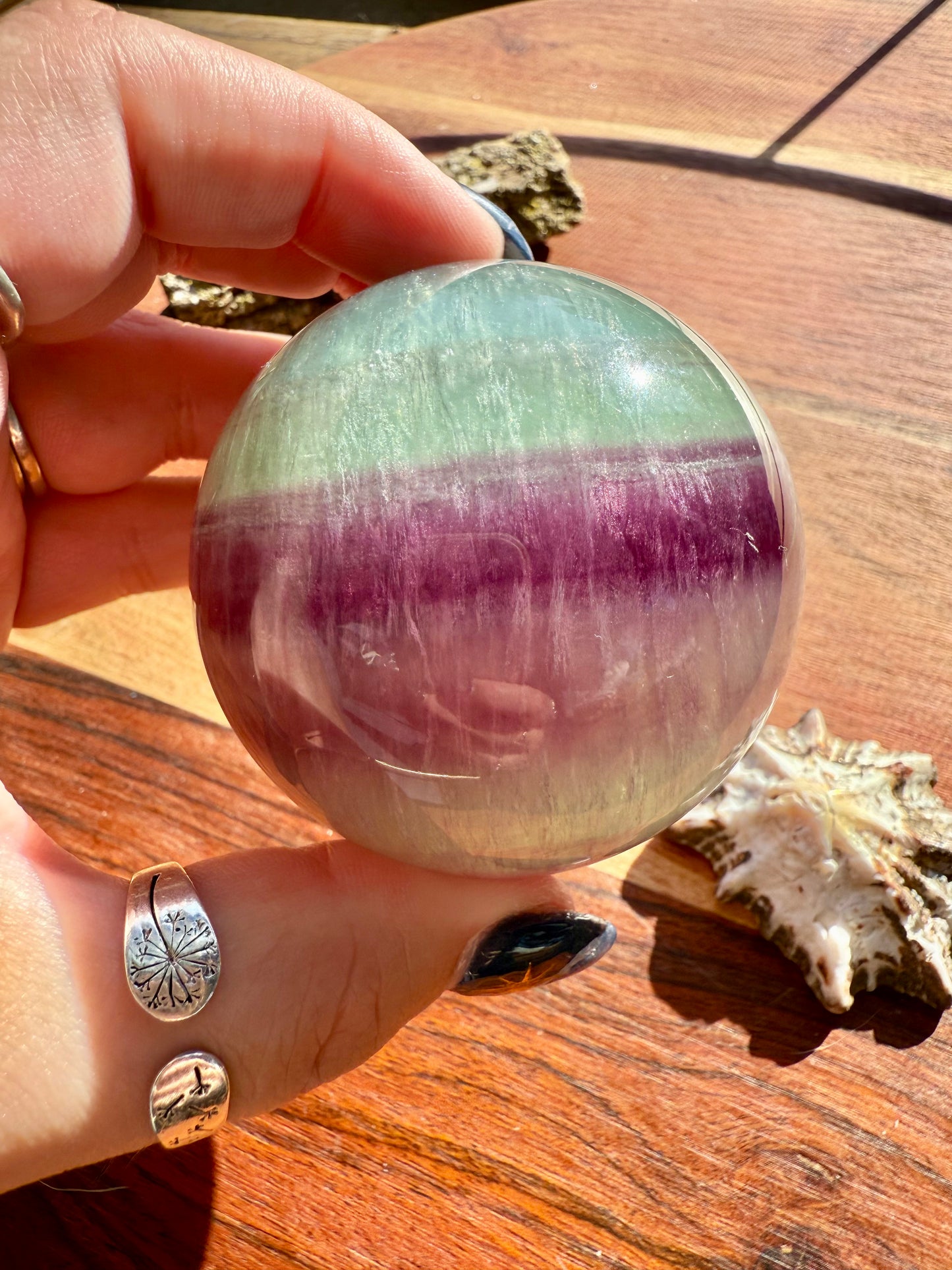 BANDED CANDY FLUORITE SPHERE