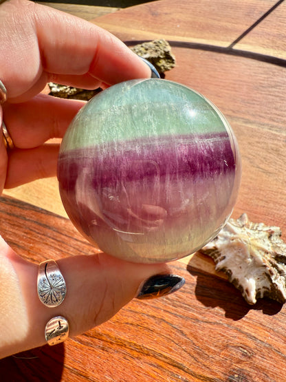 BANDED CANDY FLUORITE SPHERE