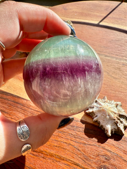 BANDED CANDY FLUORITE SPHERE