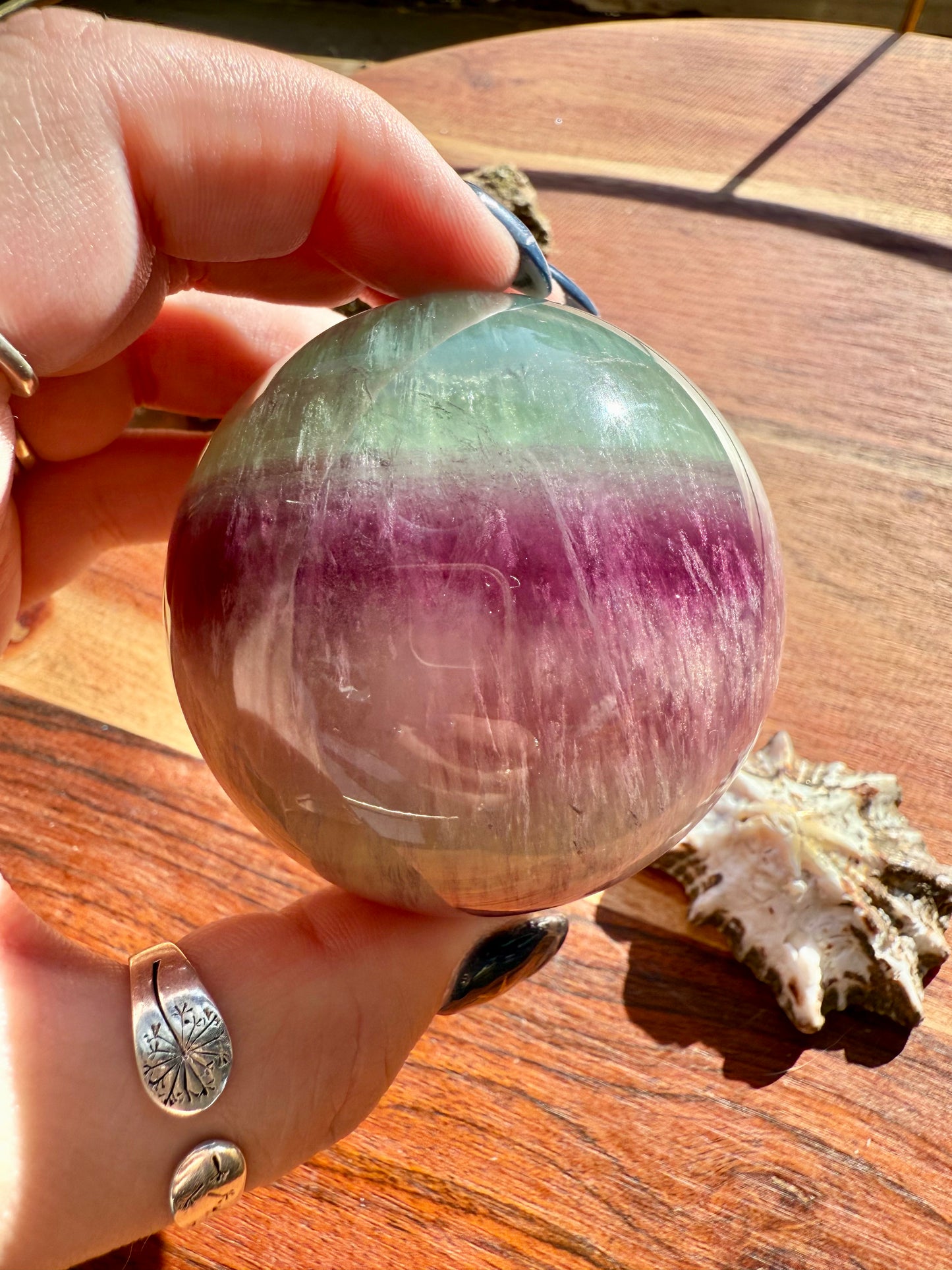 BANDED CANDY FLUORITE SPHERE