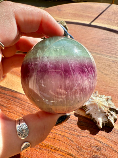 BANDED CANDY FLUORITE SPHERE