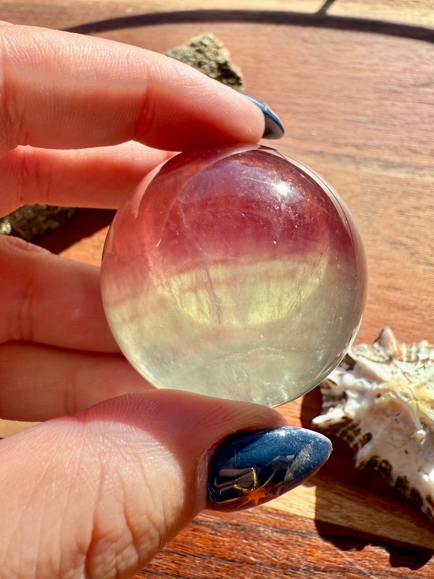 BANDED CANDY FLUORITE SPHERE