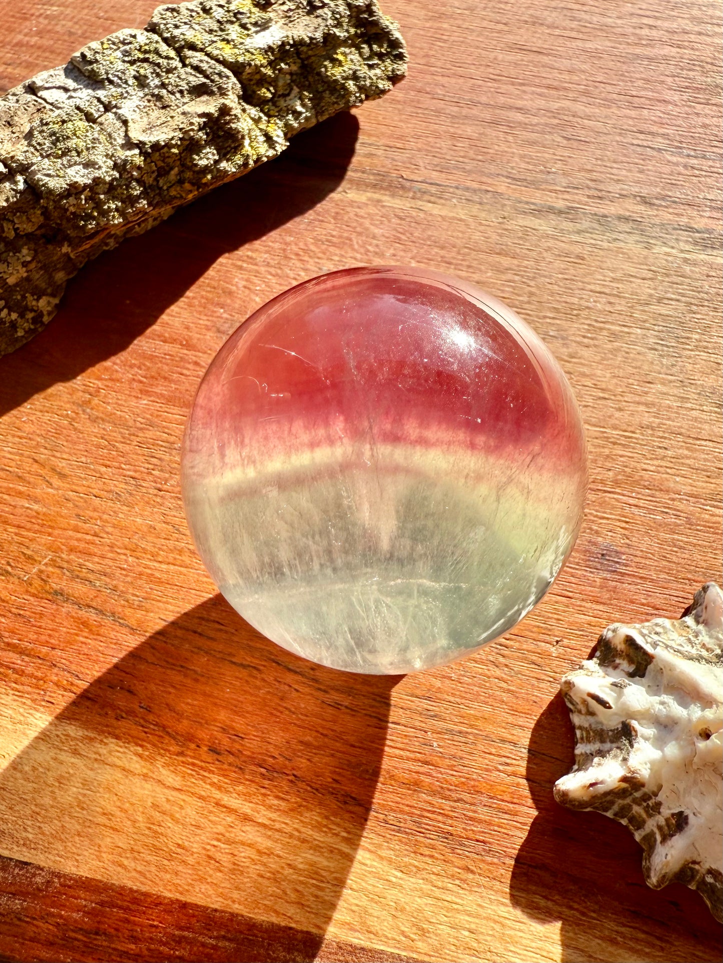 BANDED CANDY FLUORITE SPHERE