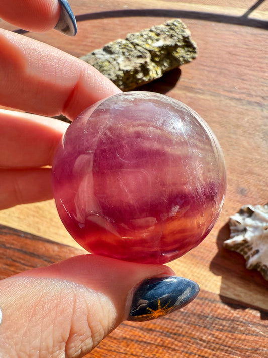 BANDED CANDY FLUORITE SPHERE