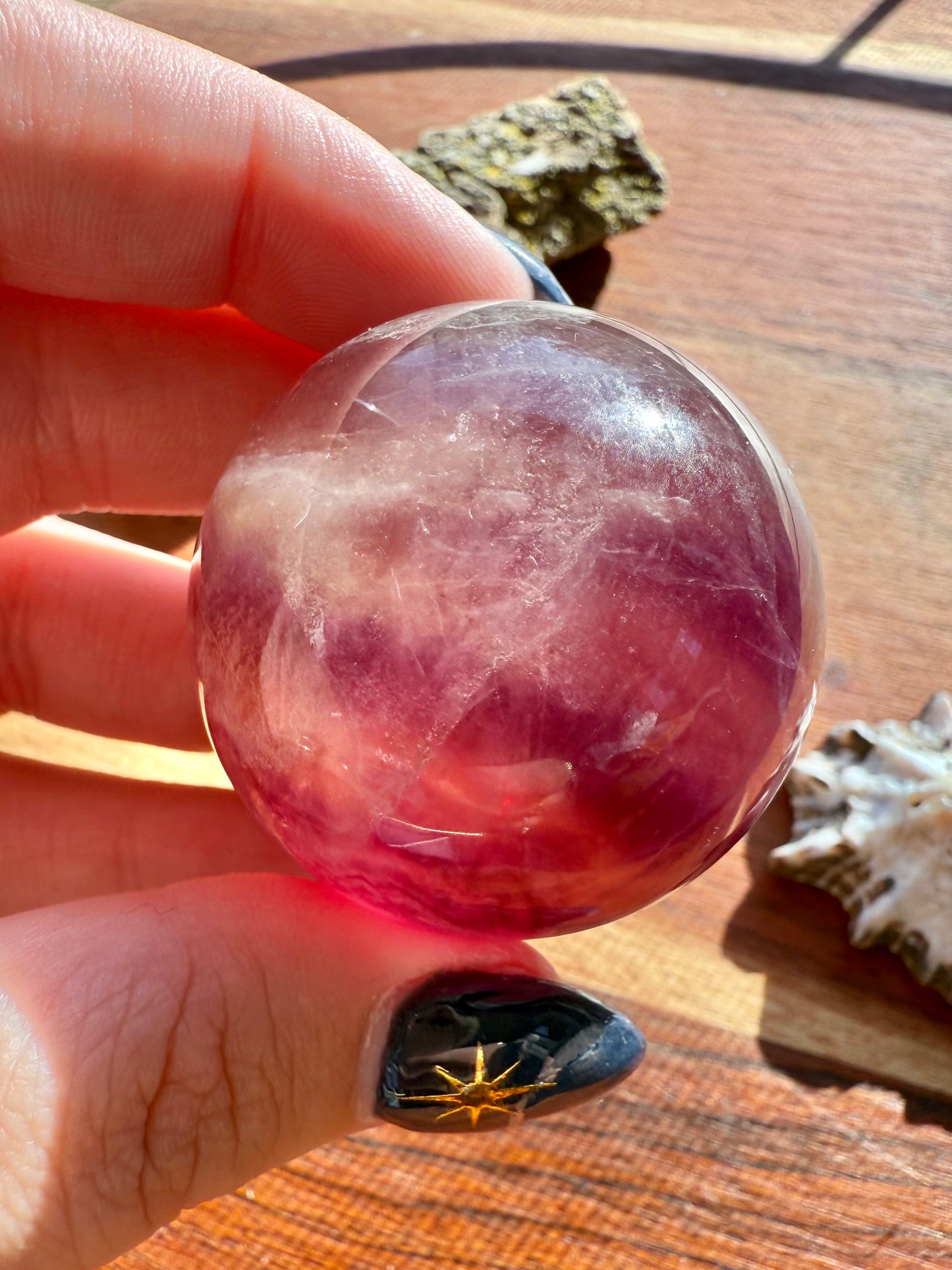 BANDED CANDY FLUORITE SPHERE