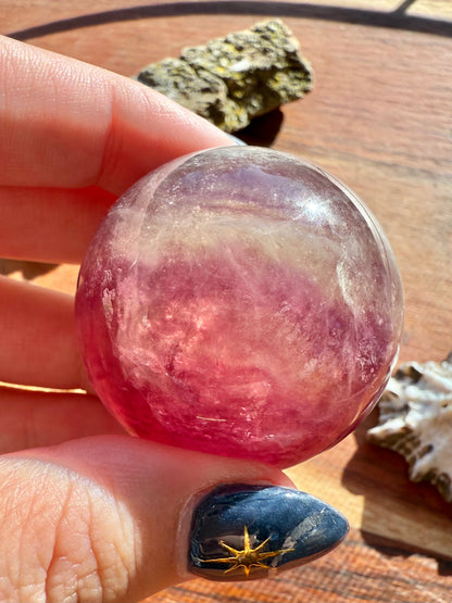 BANDED CANDY FLUORITE SPHERE