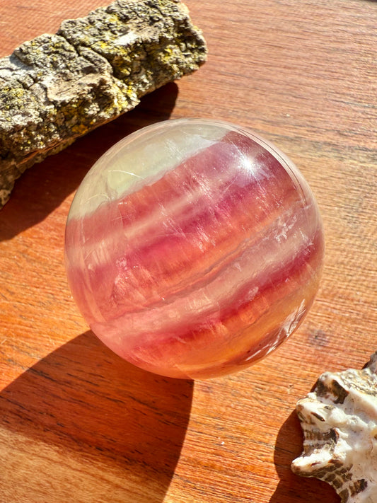 BANDED CANDY FLUORITE SPHERE