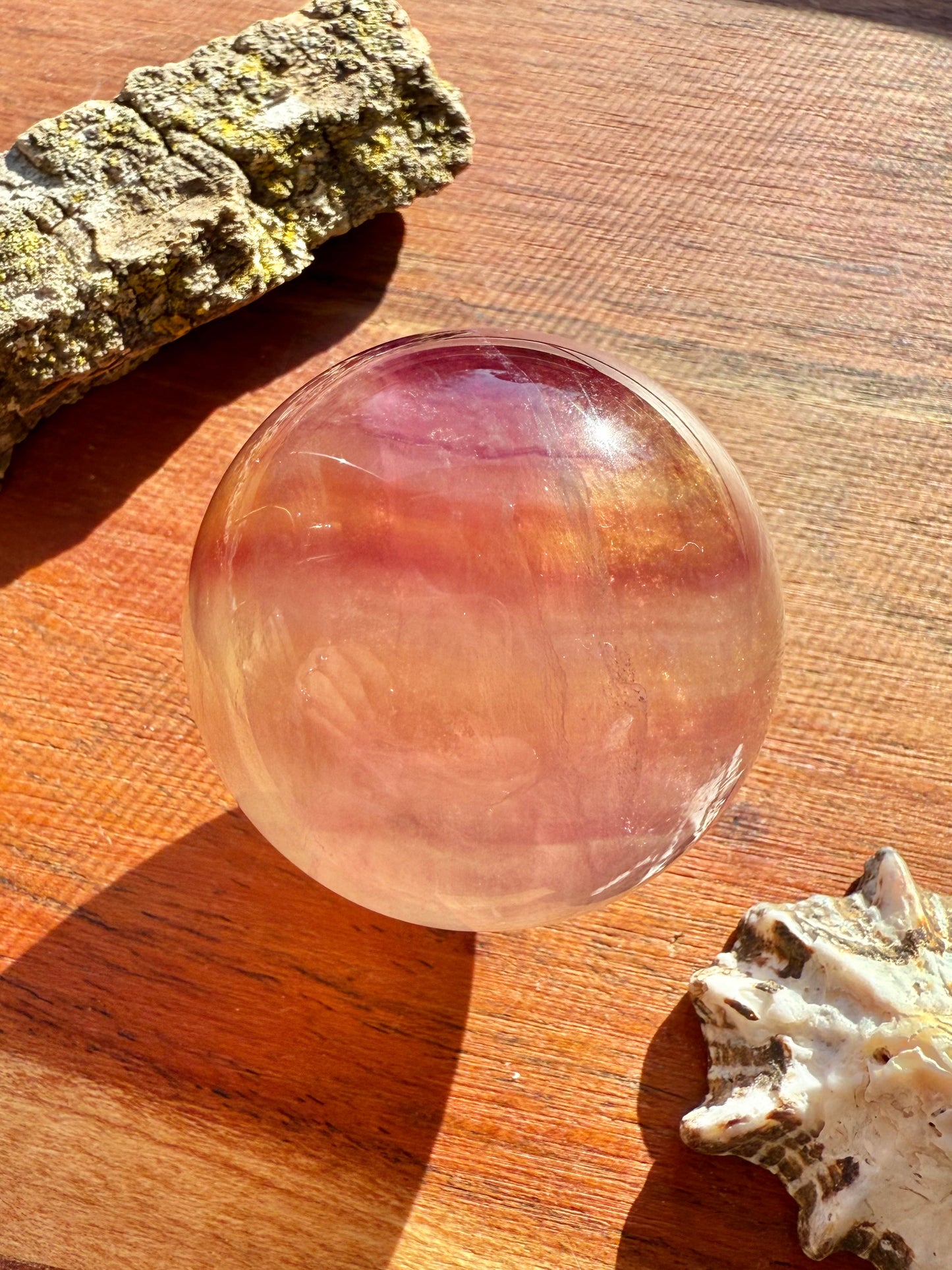 BANDED CANDY FLUORITE SPHERE