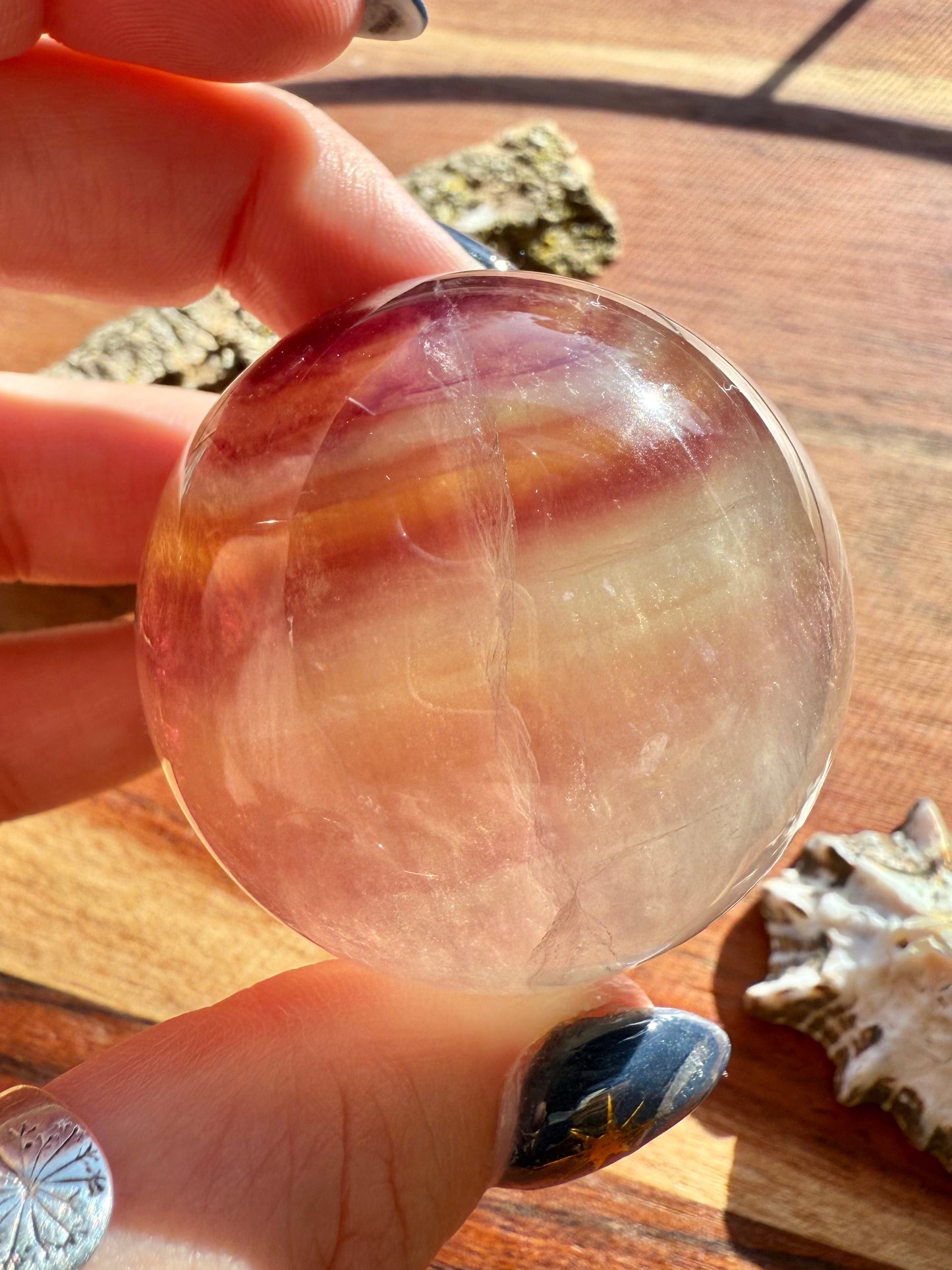 BANDED CANDY FLUORITE SPHERE