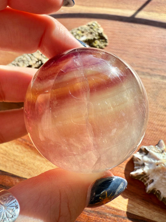 BANDED CANDY FLUORITE SPHERE