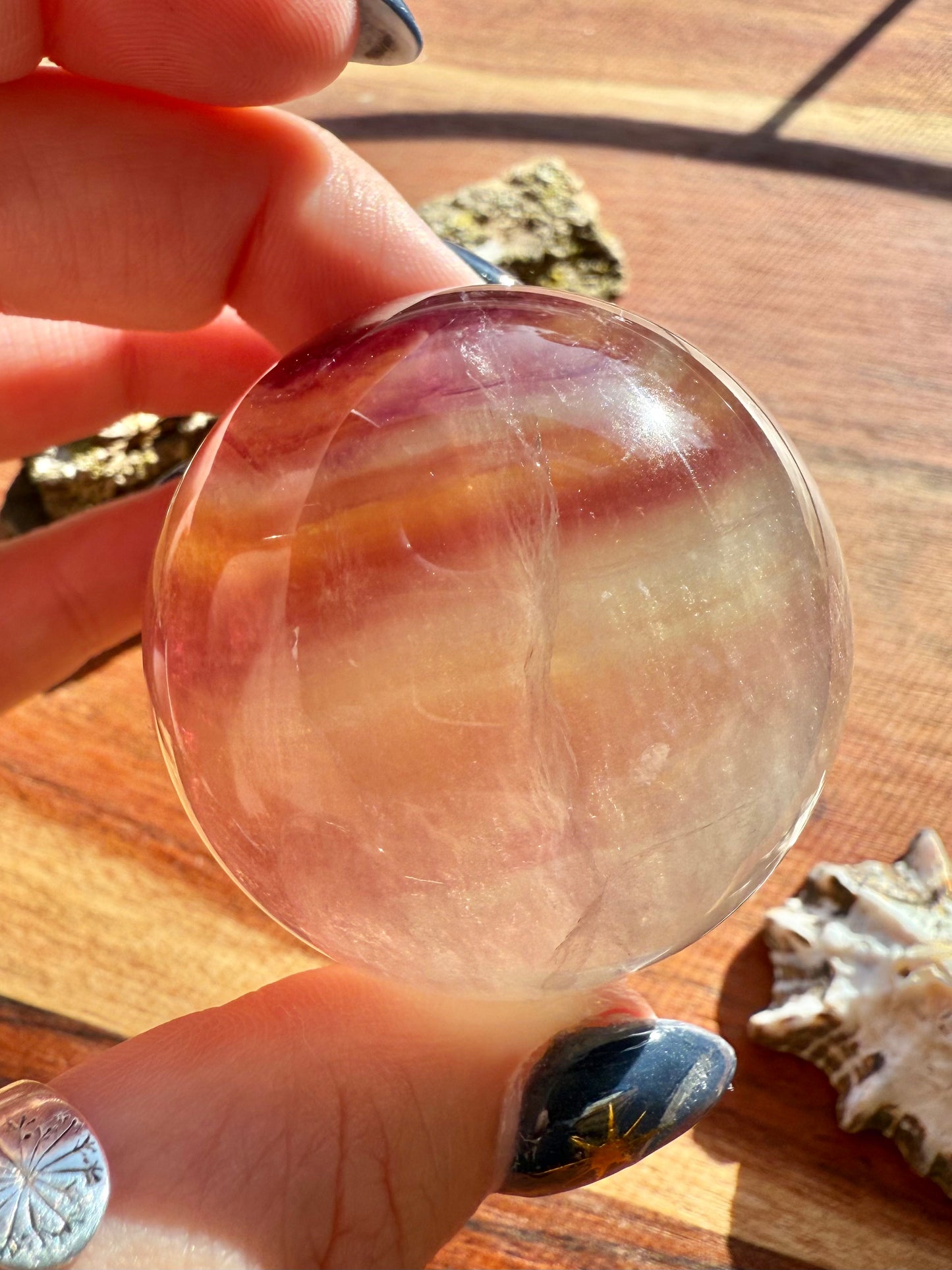BANDED CANDY FLUORITE SPHERE