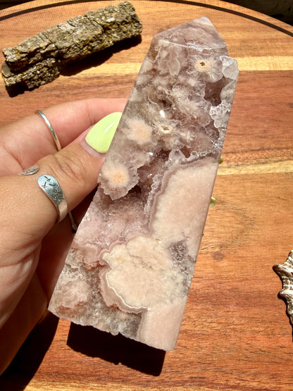 PINK AMETHYST + FLOWER AGATE TOWER
