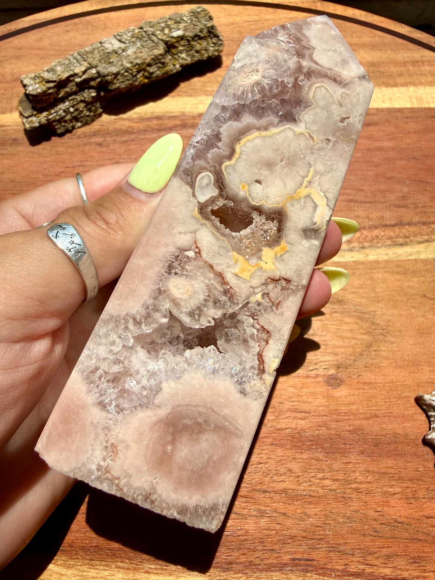 PINK AMETHYST + FLOWER AGATE TOWER