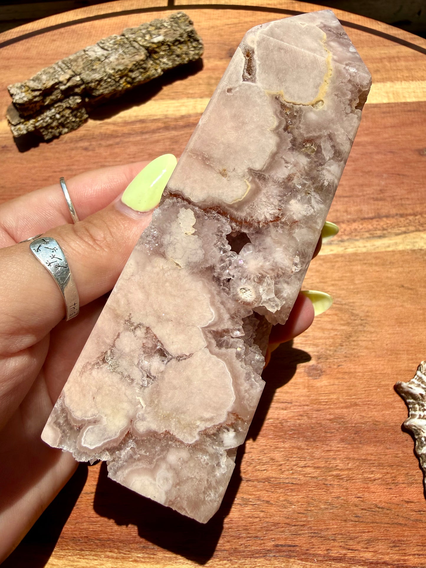 PINK AMETHYST + FLOWER AGATE TOWER