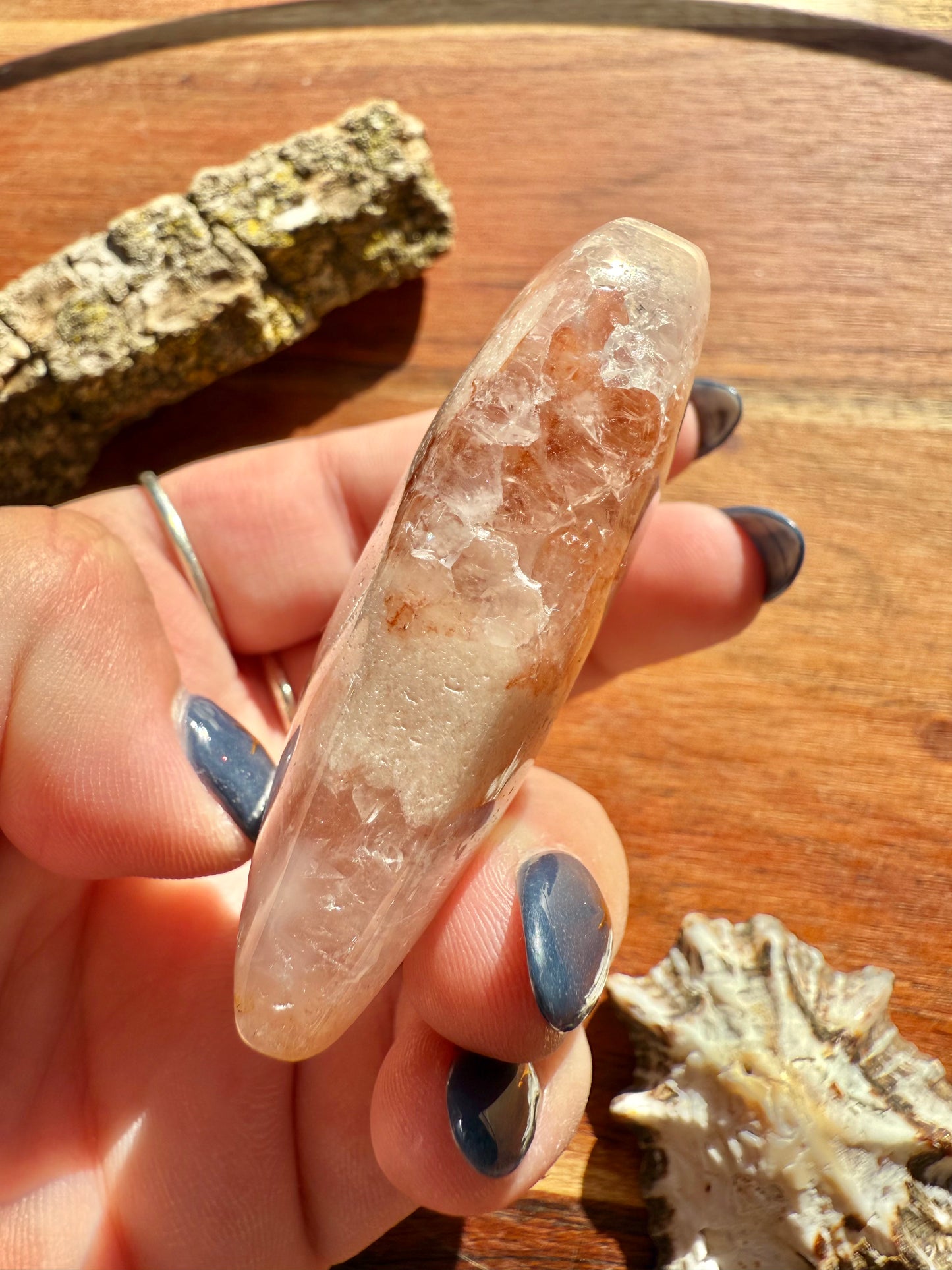 PINK AMETHYST + FLOWER AGATE HEART