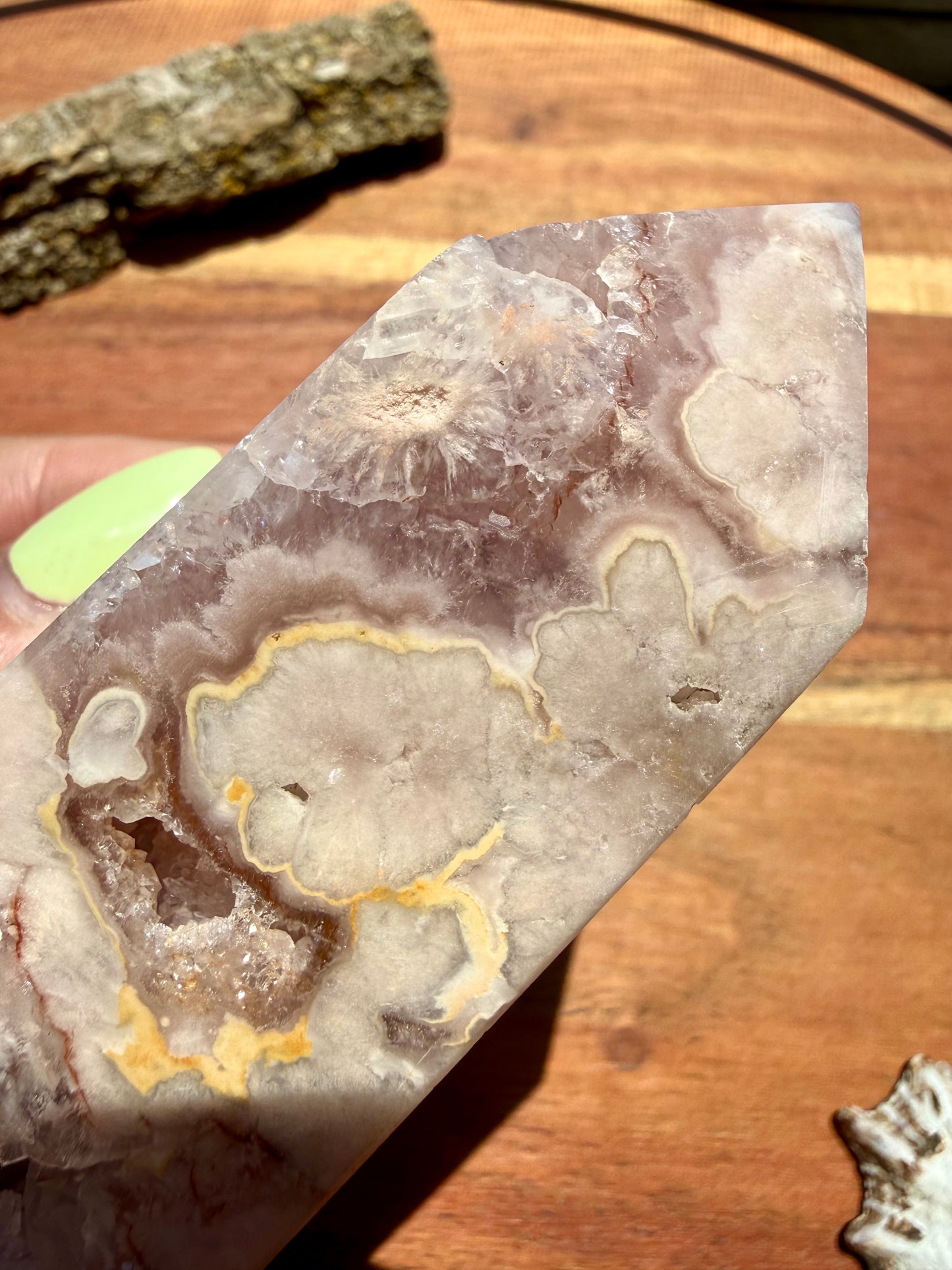 PINK AMETHYST + FLOWER AGATE TOWER