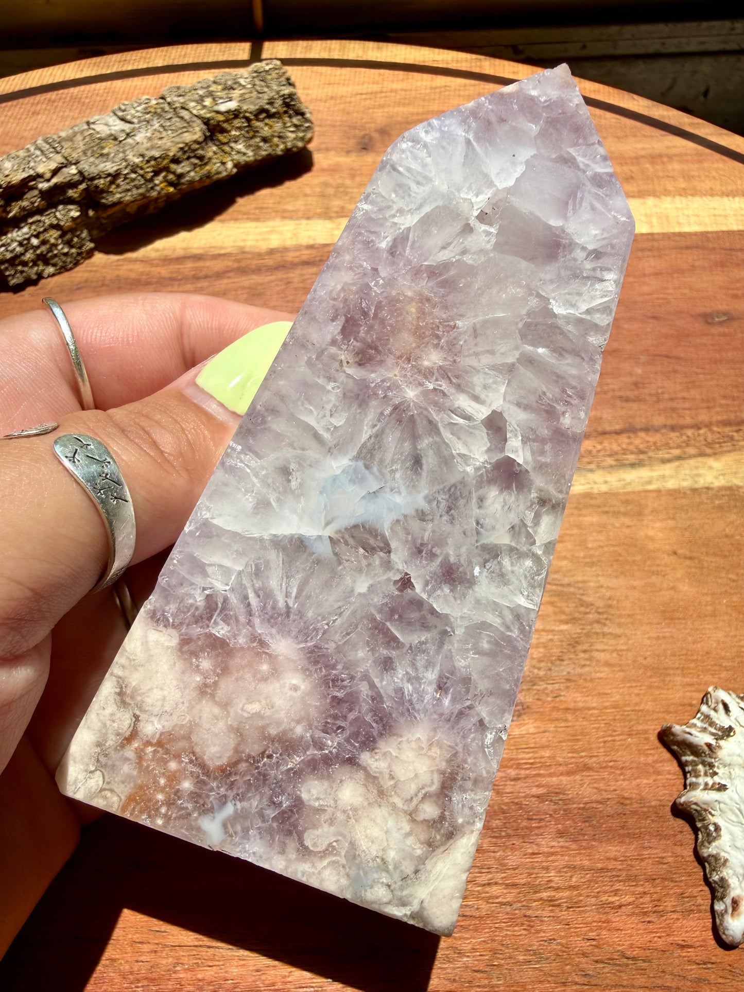 AMETHYST + FLOWER AGATE TOWER