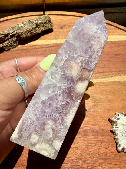 AMETHYST + FLOWER AGATE TOWER