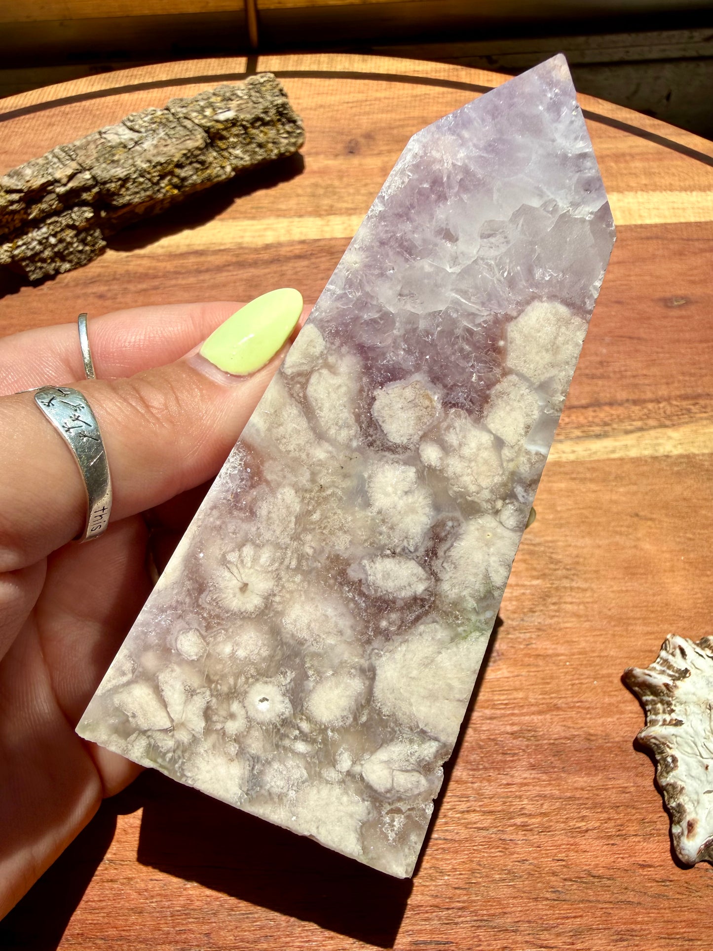 AMETHYST + FLOWER AGATE TOWER