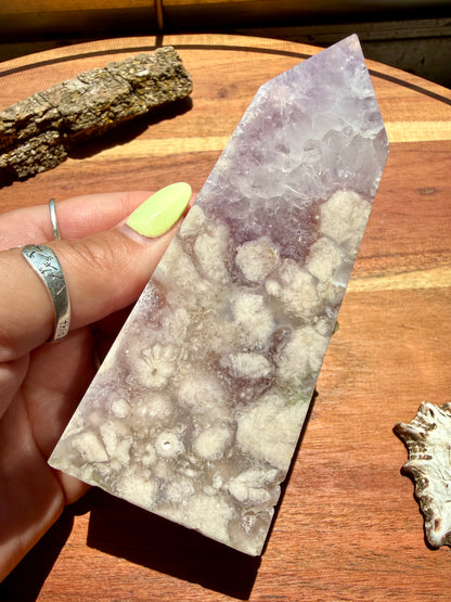 AMETHYST + FLOWER AGATE TOWER