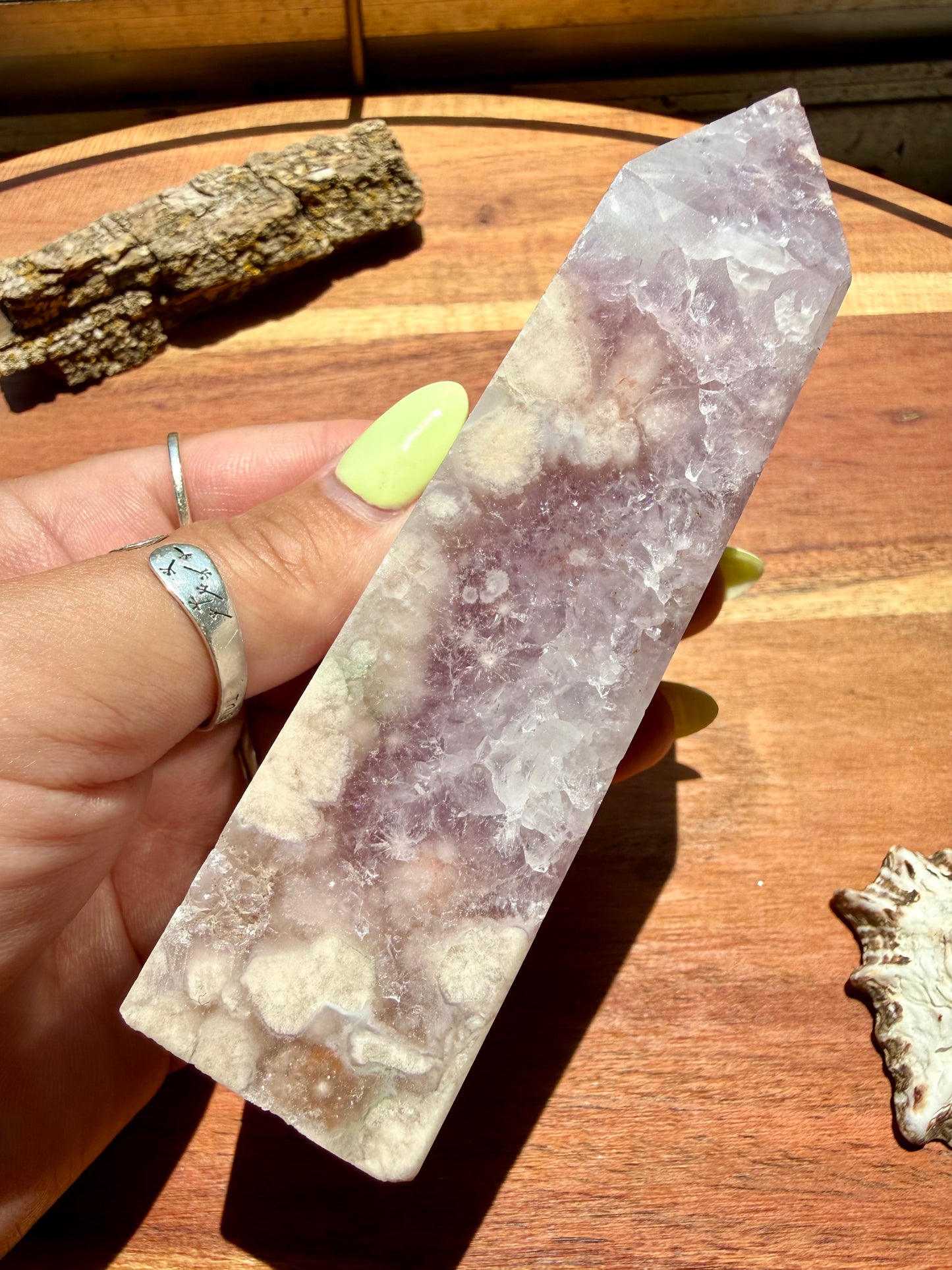 AMETHYST + FLOWER AGATE TOWER
