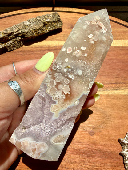 AMETHYST + FLOWER AGATE TOWER