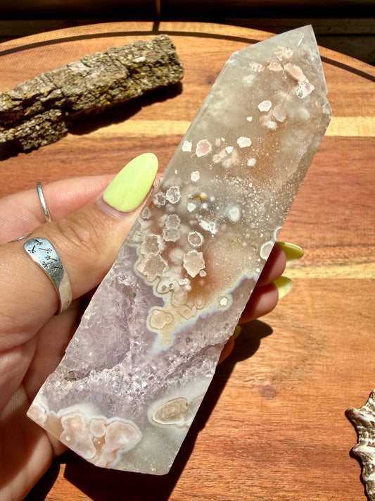 AMETHYST + FLOWER AGATE TOWER