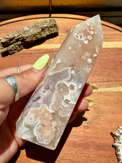 AMETHYST + FLOWER AGATE TOWER