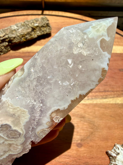 AMETHYST + FLOWER AGATE TOWER